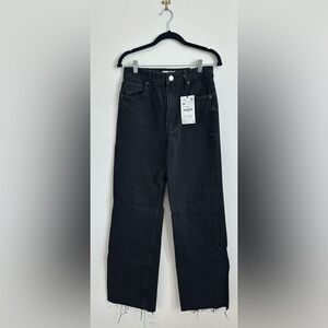 Zara Black Relaxed Jeans Solid Denim